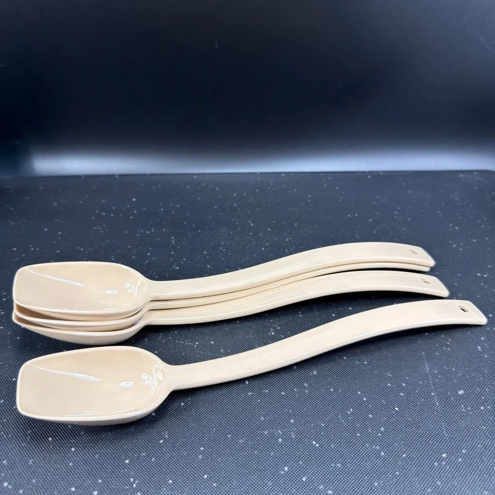 Carlisle 10inch Tan Salad Bar Serving Spoons 3/4 oz Portion Control Set of 4